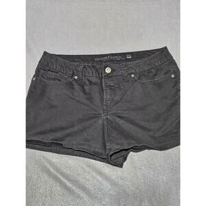 Faded Glory Shorts Women 10 Black Stretch Mid-Rise Dark Wash
